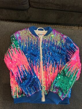 Wella Multicolor Sequin Kids Jacket - Blue, Pink, Green, Purple